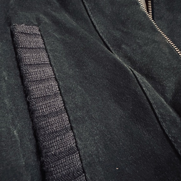 MARCELLE RENÉE / VINTAGE suede and ribbed knit jacket / Navy Blue - Picture 5 of 11